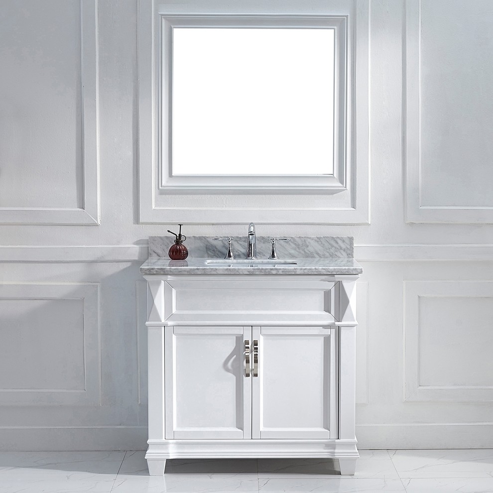 Victoria 36-inch White Single Square Sink Vanity Set
