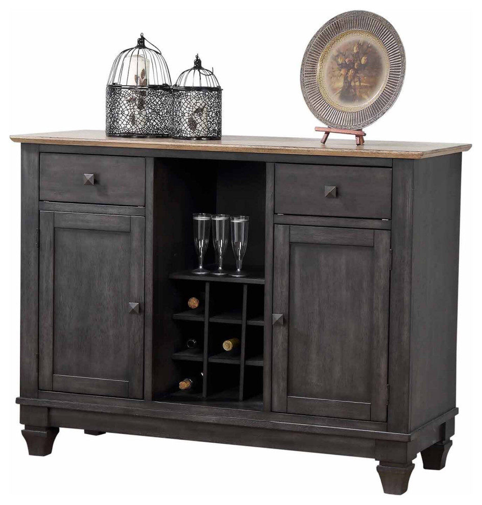 Contemporary Sideboard, 9 Bottles Grid Rack & Ample Storage Space ...