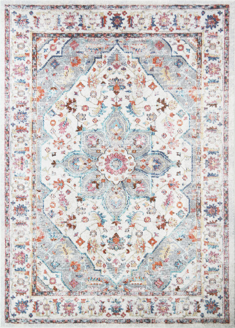 Barcelona Catalina Traditional Area Rug, Ivory, 5'3"x7'3"