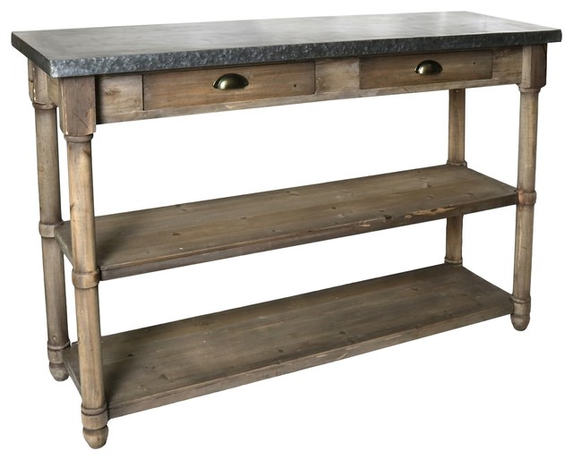 Rustic Cottage Zinc Top Buffet Console Table Drawer Shelves Wood Rustic Cottage Zinc Top Buffet Console Table Drawer Shelves Wood Vintage Style Farmhouse Buffets And Sideboards By My Sy Home