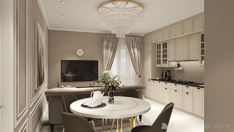 Проект  для молодой семьи в стиле неоклассика