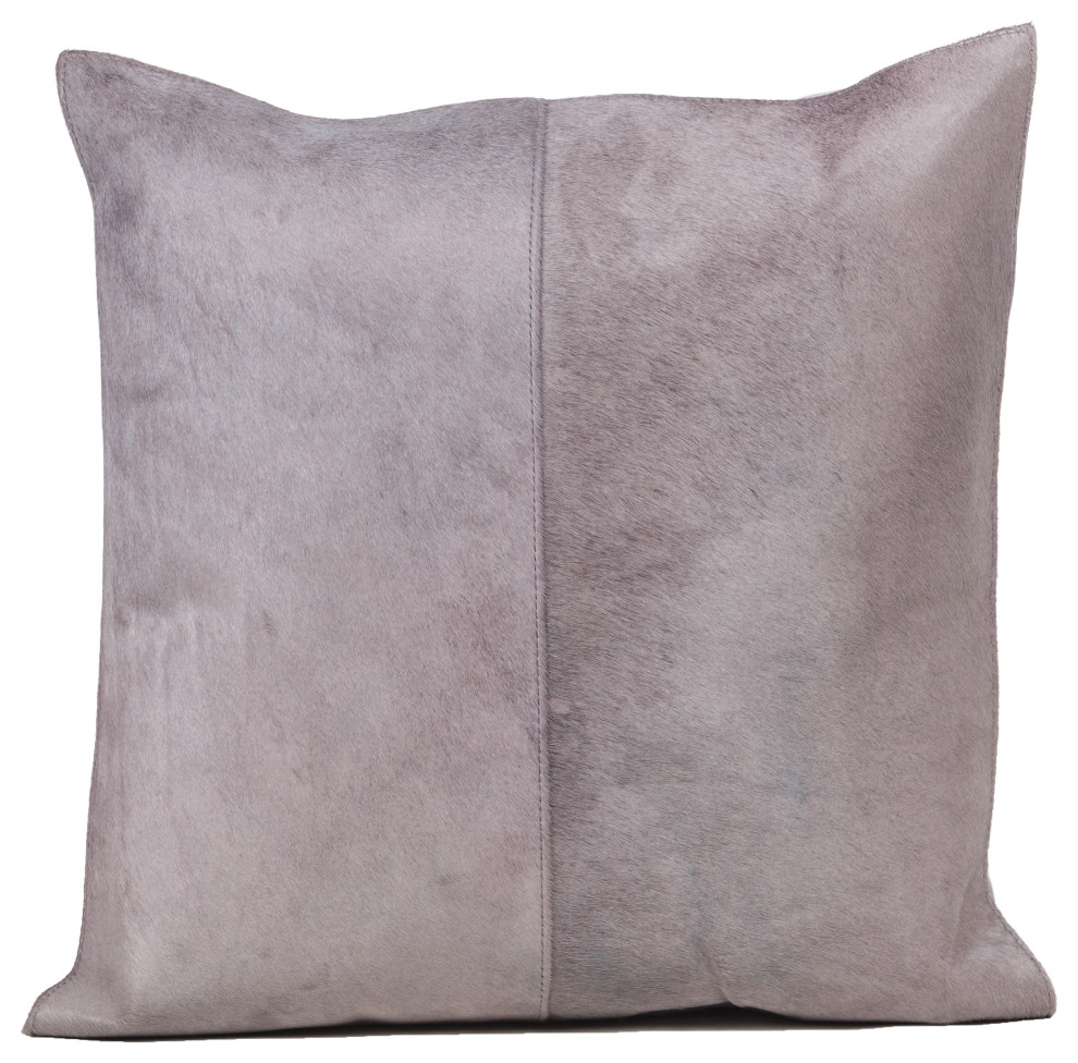 Dyed Gray Cowhide 20" Cushion