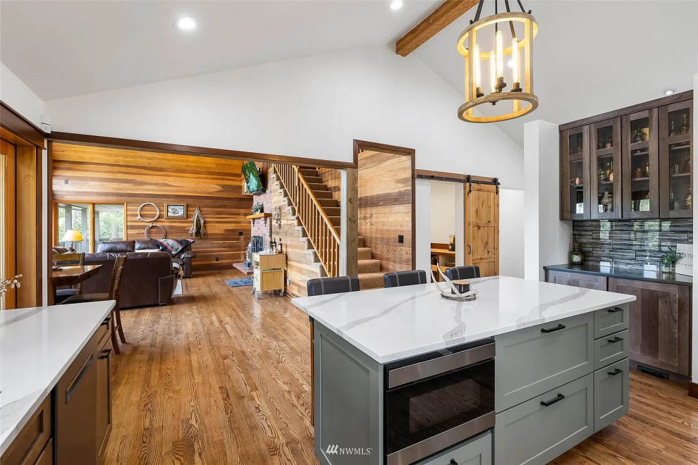 Inspiration for a rustic home design remodel in Seattle