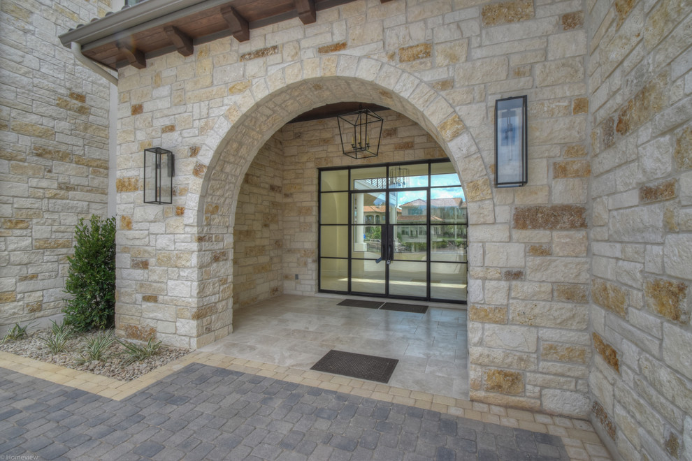 Large transitional entryway in Austin.