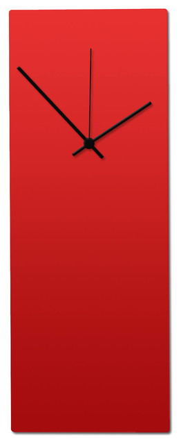 Redout Black Clock Modern Metal Wall Minimalist Red And Redout Black Clock Modern Metal Wall Minimalist Red And