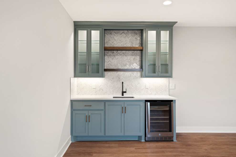 Design ideas for a mid-sized single-wall wet bar in Kansas City.