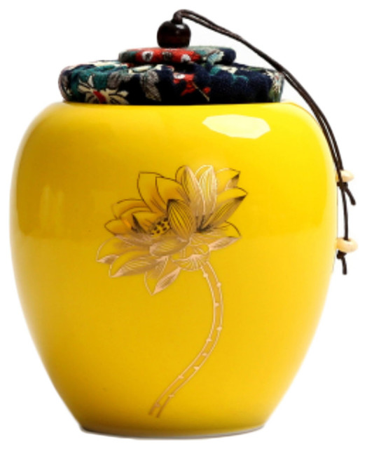 Japanese Ceramic Tea Canister, A25 Asian Kitchen Canisters And Jars