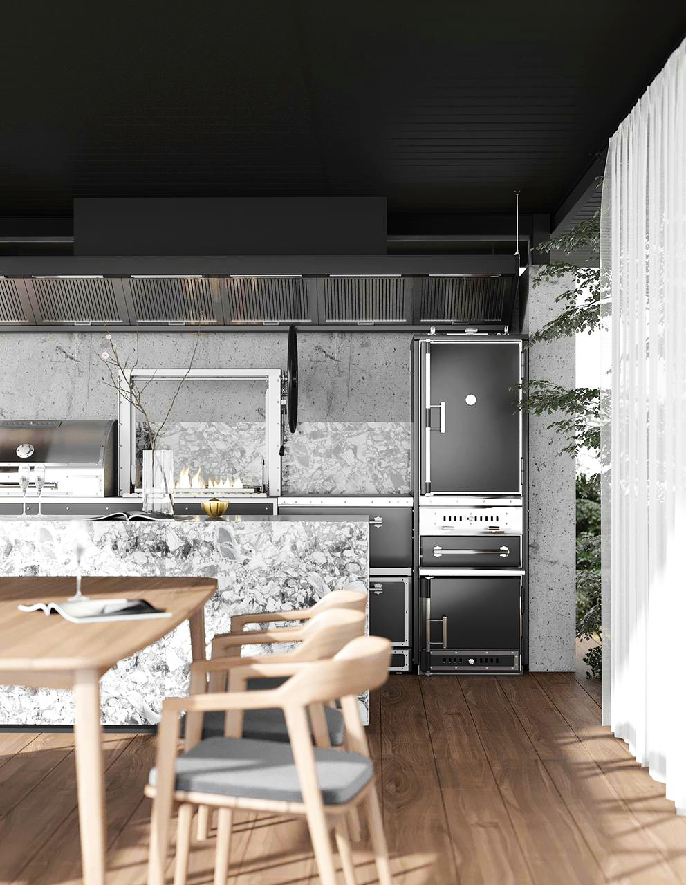 Красная Поляна. Открытая кухня в частном доме.