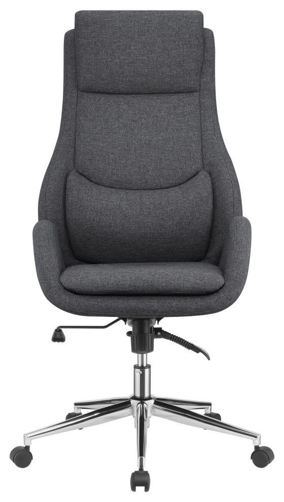Upholstered Office Chair With Padded Seat, Gray Contemporary Office