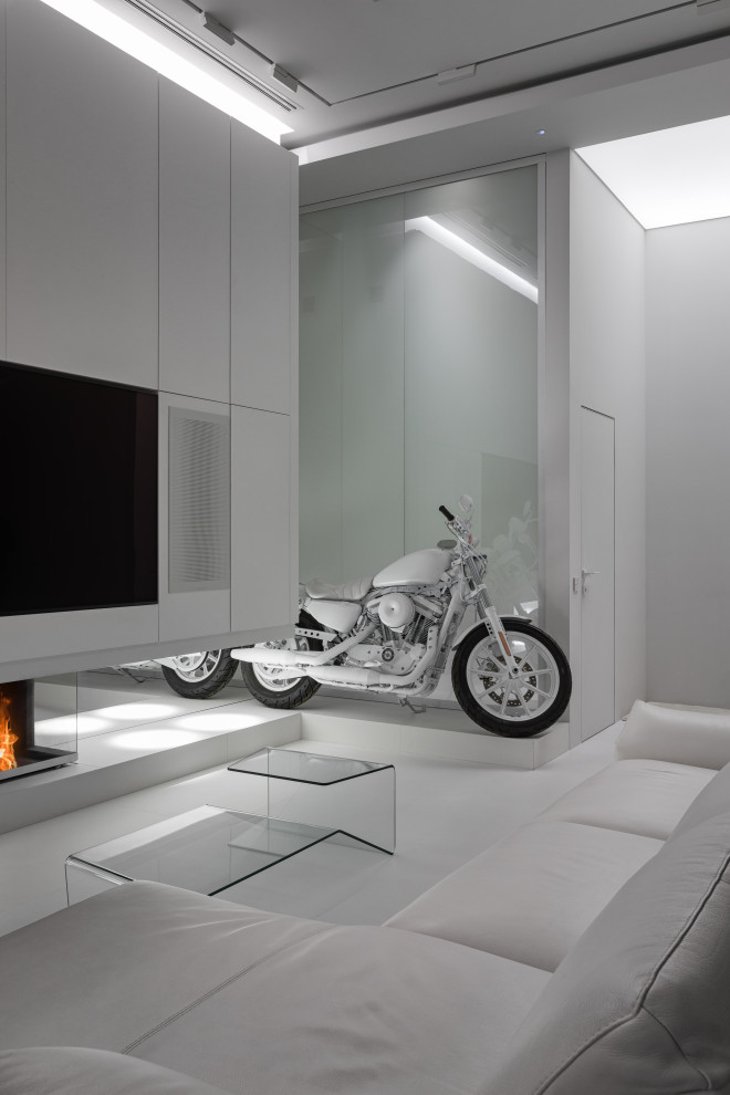 Stylish monochromatic white penthouse