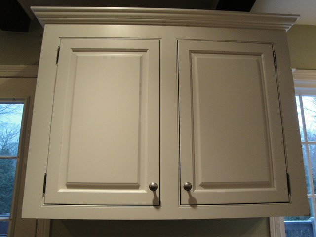 Soft White Cabinets With Rub Through Traditional Kitchen New