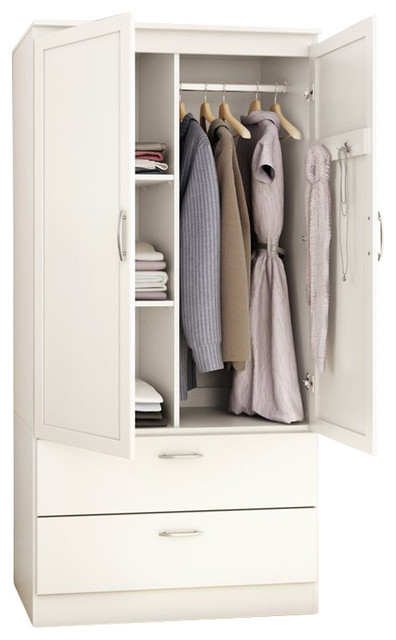 South Shore Acapella Wardrobe Armoire, Pure White - Transitional - Armoires  And Wardrobes - by BisonOffice | Houzz