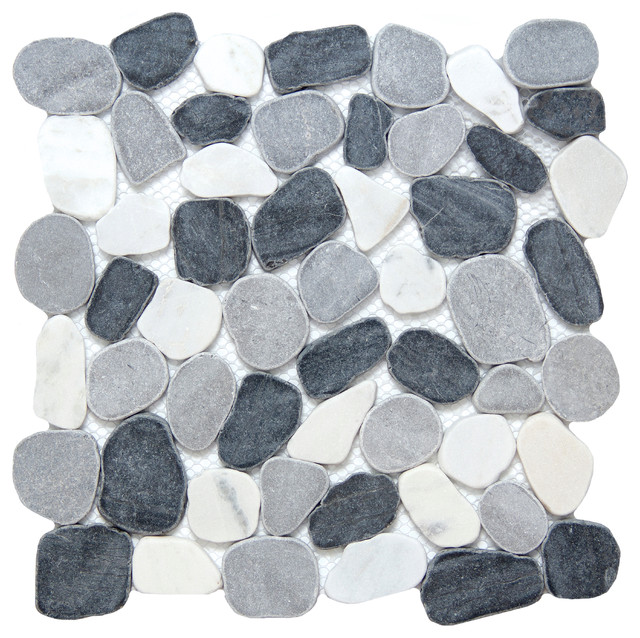 Cultura Spring 12"x12" Pebbles Mosaic Tile, Set of 10