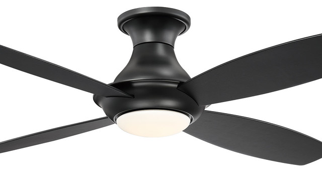 Bayview Led Hugger Ceiling Fan Black Finish Black Ceiling Fans