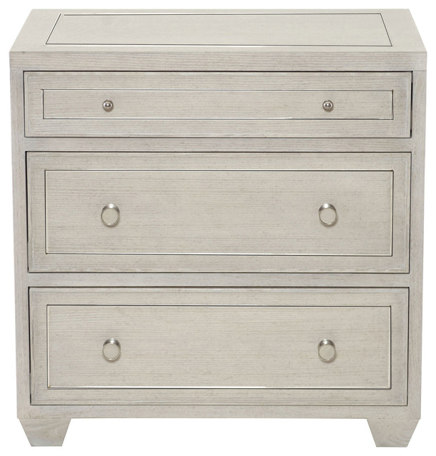 Gretta Hollywood Regency Polished Gray 3 Drawer Nightstand Modern Gretta Hollywood Regency Polished Gray 3 Drawer Nightstand