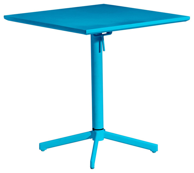 Big Wave Aqua 29.5-Inch Outdoor Folding Square Table