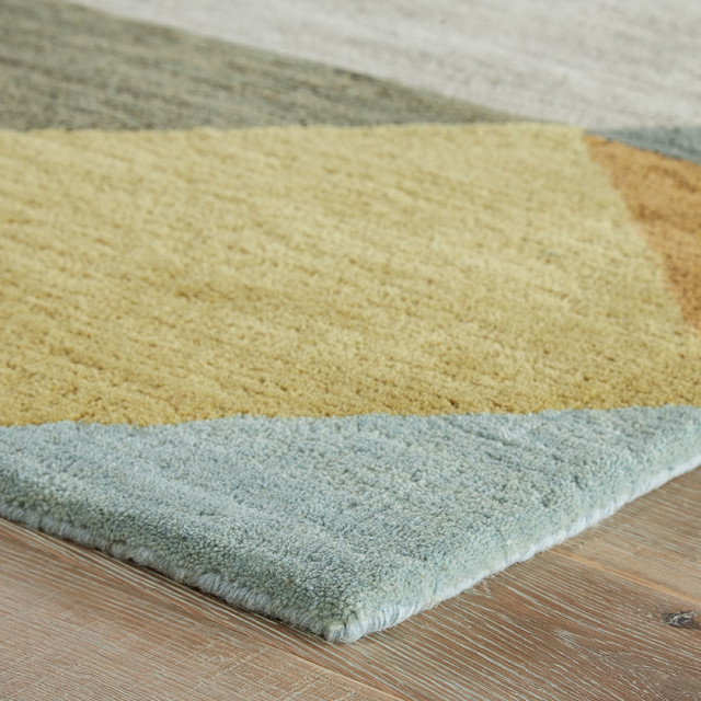 Luli Sanchez By Jaipur Living Ojo Handmade Geometric Gold Teal Area Rug Contemporary Rugs - Teal Gold And Gray Rug Luli Sanchez By Jaipur Living Ojo Handmade Geometric Gold Teal Area Rug Contemporary Rugs - Teal Gold And Gray Rug