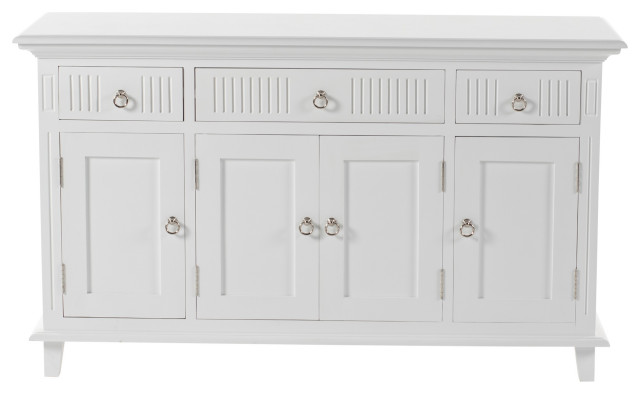 NovaSolo Buffet with 4 Doors 3 Drawers Skansen Solid Wood in White