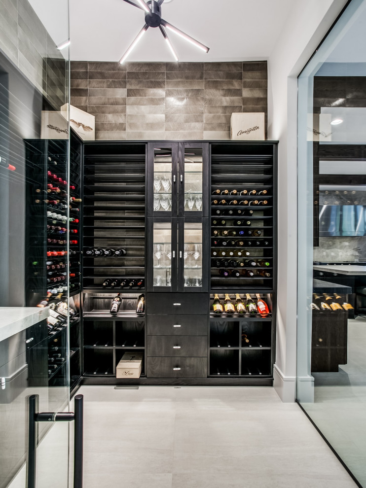 Inspiration for a contemporary wine cellar in Dallas.