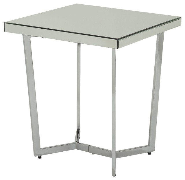 Acme Hastin End Table Mirrored And Chrome