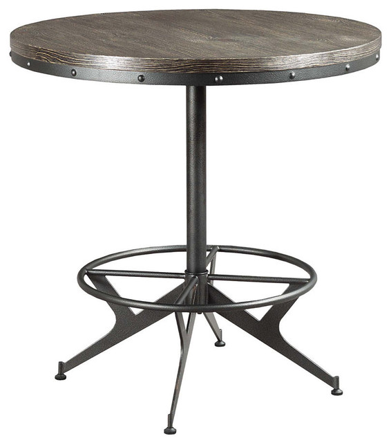 Treasures Round Bar Table By Hammary Industrial Indoor Pub And Bistro Tables Smartfurniture Houzz Treasures Round Bar Table By, Round Bar Table And Stools