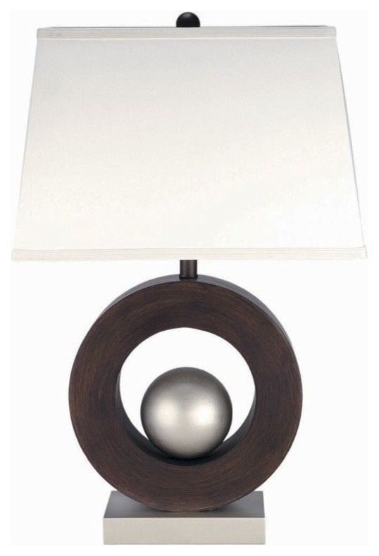 Lite Source Lighting Walnut Table Lamp with Drum Shade