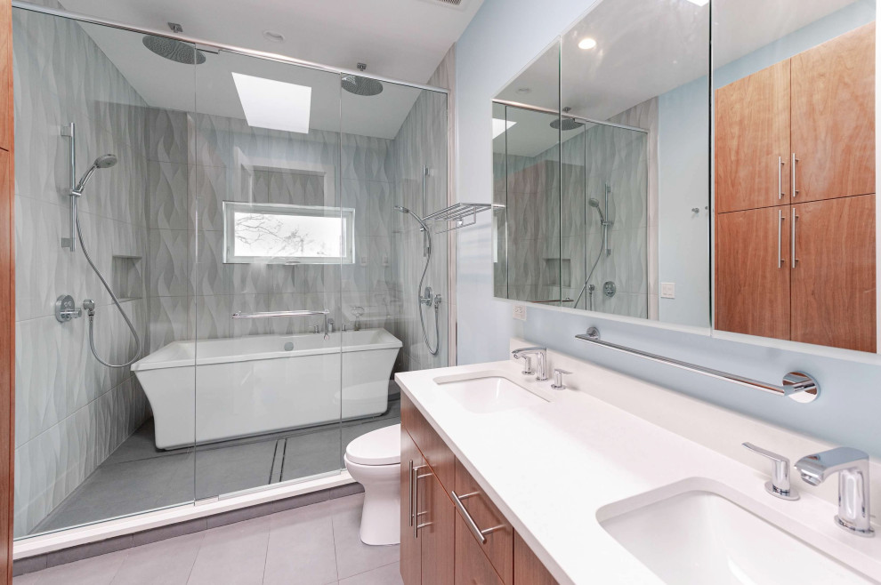 Chicago Modern Bathroom Remodel with Freestanding Tub