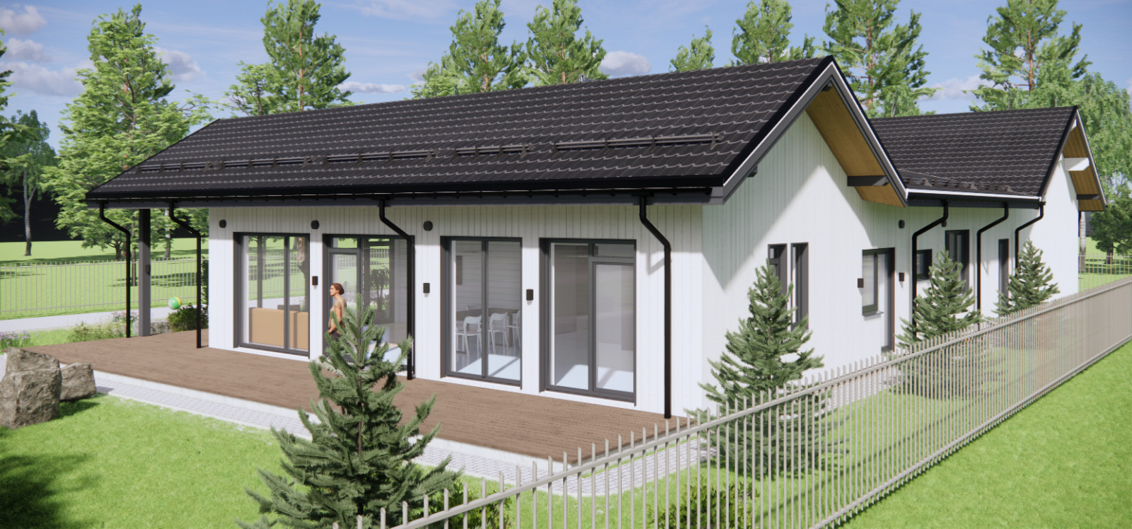 Скандинавский дом со скатной крышей