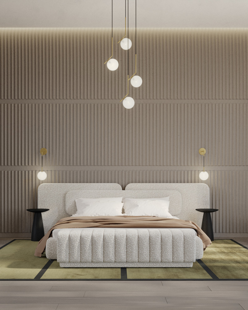 Diseño de dormitorio principal minimalista grande