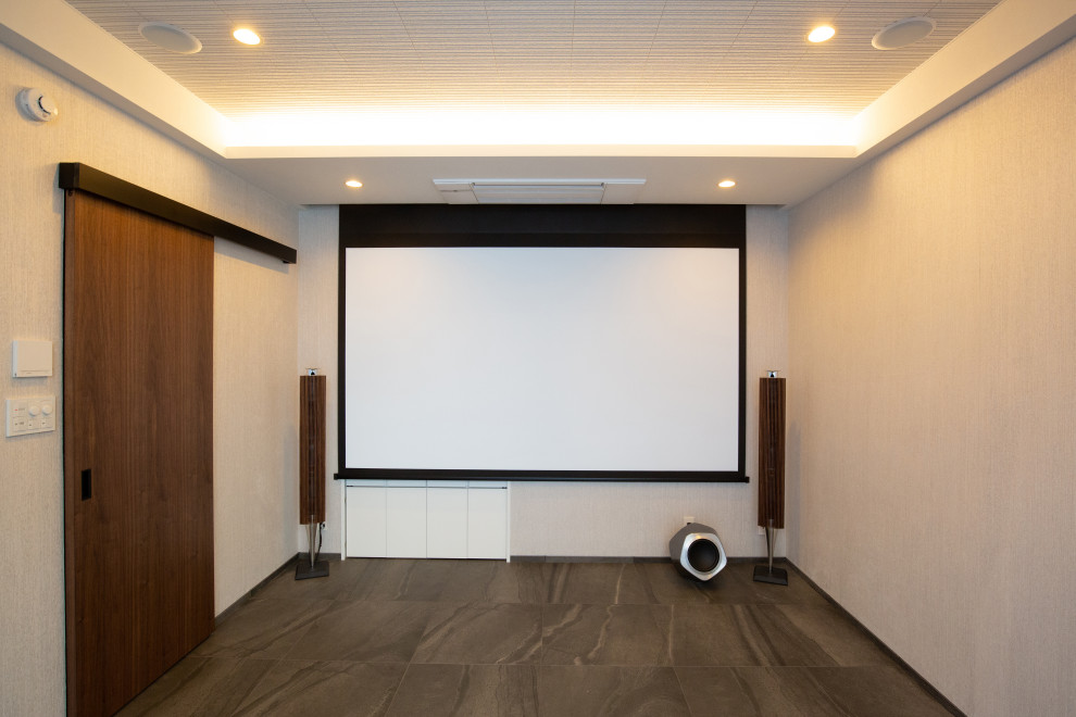 Design ideas for a modern home theatre in Tokyo.