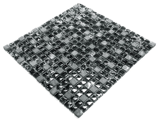Mysterious Black - 3-Dimensional Mosaic Decorative Wall Tile(2PC)