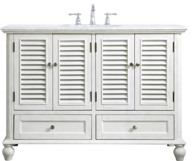 Bathroom Vanity Sink Coastal Beach Single Antique White Brushed Beach Style Bathroom
