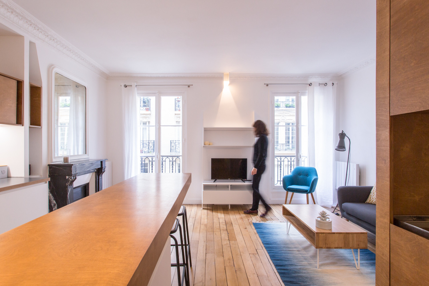 Rénovation complète d'un appartement dans un esprit moderne