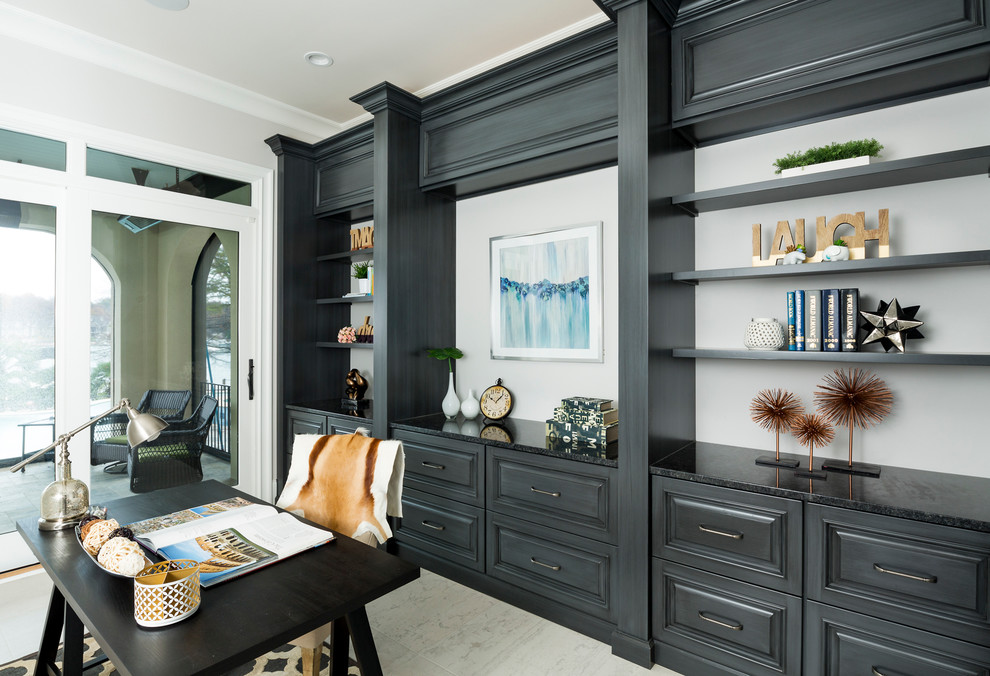 Design ideas for a transitional home office in Charlotte.