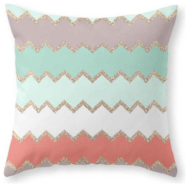 Avalon Coral Throw Pillow Cover Contemporary Decorative