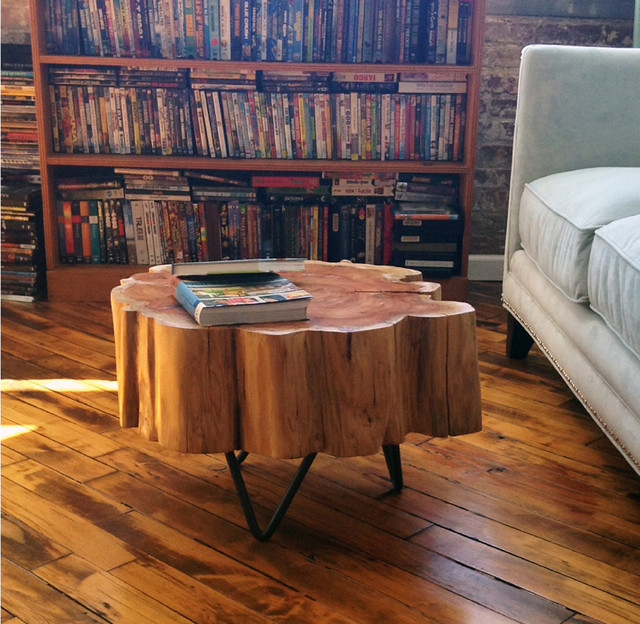 Stump Tables Contemporary Living Room New York By Custom