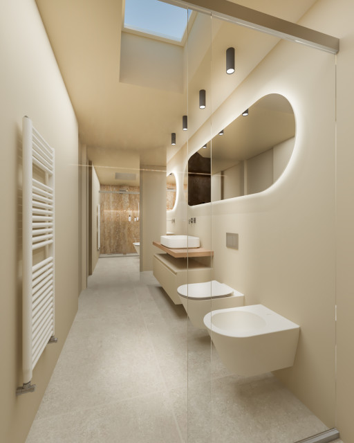Camera padronale con bagno minimalistisch-badezimmer