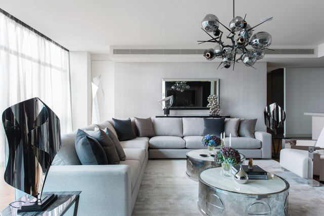 Southbank Pied-&agrave;-terre modern-vardagsrum