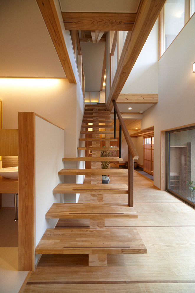 Inspiration for a world-inspired staircase in Kyoto.