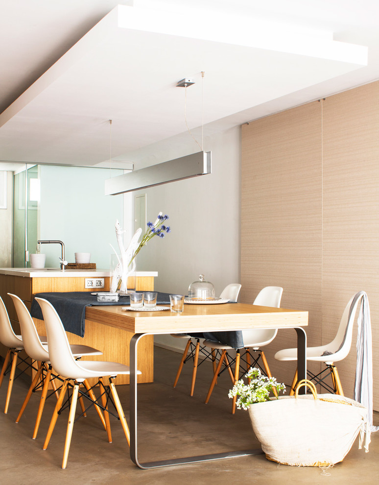 This is an example of a scandinavian dining room in Barcelona.