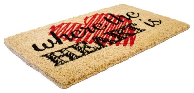 Entryways Where The Heart Is Hand Woven Coir Welcome Mat