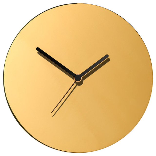 Sun Wall Clock, Brass
