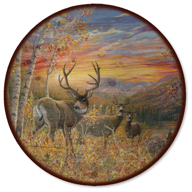Lazy Susan Dream Maker Mule Deer 18 Diameter Rustic Kitchen