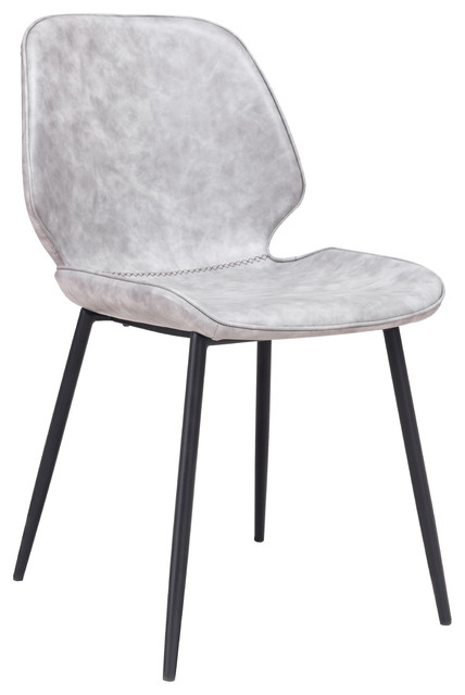 Cougar Distressed Leather Dining Chair, Grey Leather Dining Chair