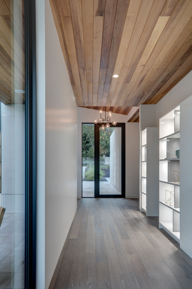 This is an example of a modern hallway in Austin.