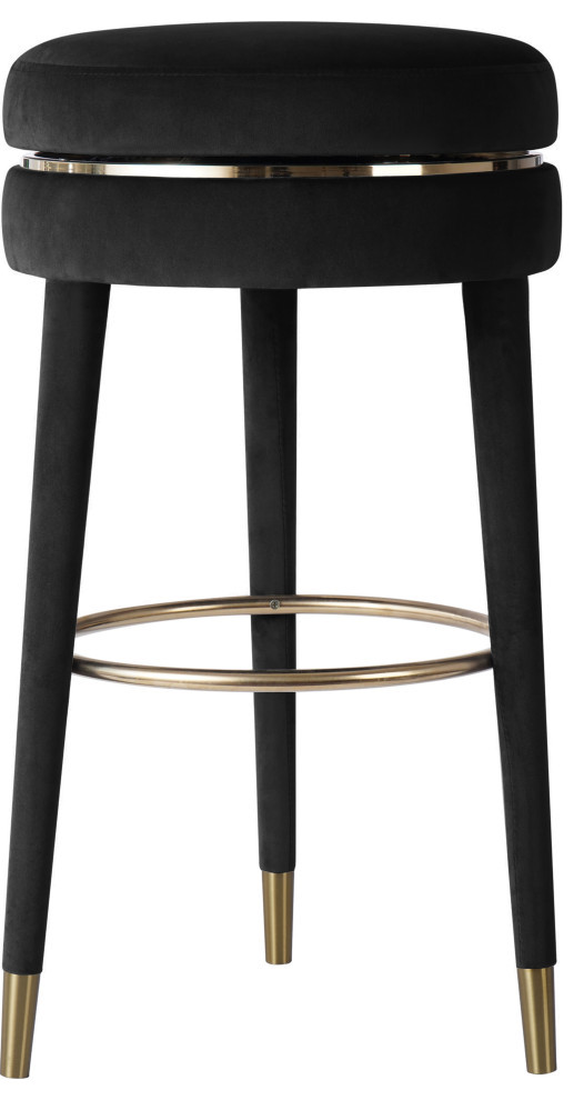 Coral Velvet Swivel Stool Midcentury Bar Stools And Counter Stools