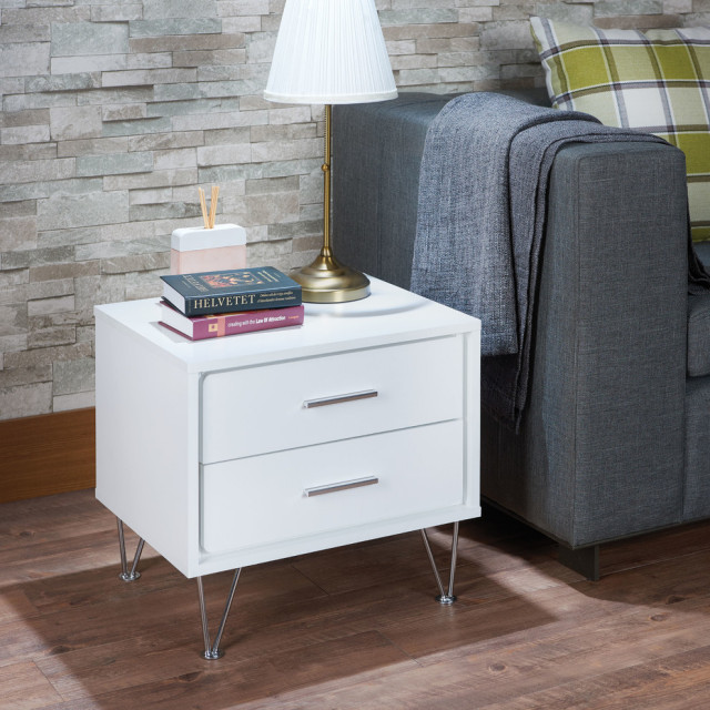 Acme Deoss Nightstand White Contemporary Nightstands And Bedside Tables By Gwg Outlet