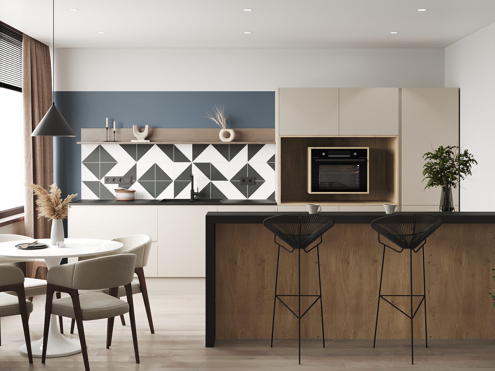 Квартира для молодой семьи с элементами сканди