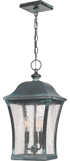 Quoizel BDS1910AGV Three Light Outdoor Hanging Lantern Bardstown Aged Verde
