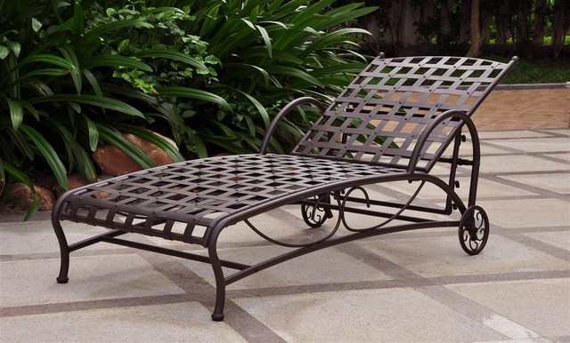 Iron Matte Brown Multi-Position Patio Chaise Lounger
